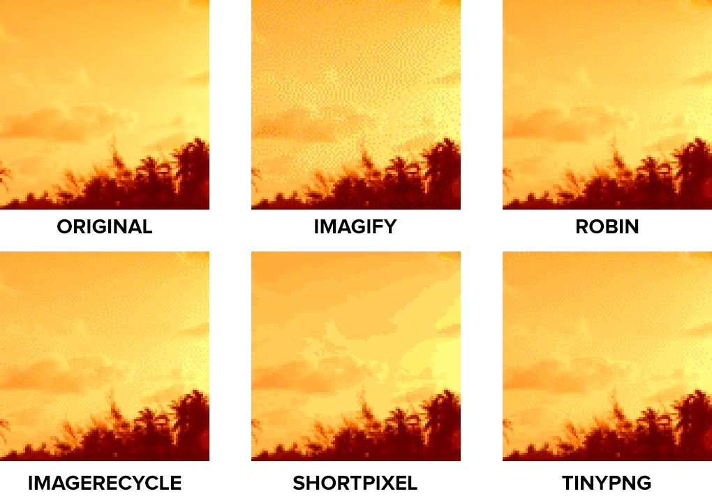 Comparativa de calidad de JPG con textura compleja