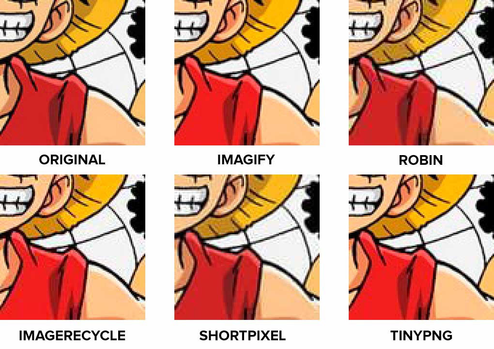 Comparativa de calidad de imagen usando JPG con ilustración