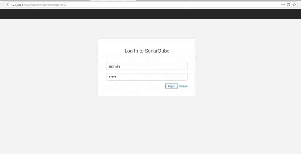 Access to SonarQube login page