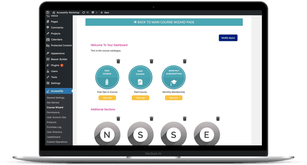 AccessAlly dashboard for creators