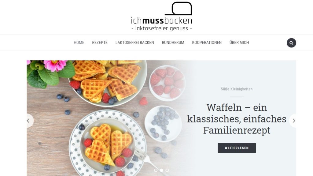 Screenshot Blog www.ichmussbacken.com, neues Webdesign ab Mai 2019