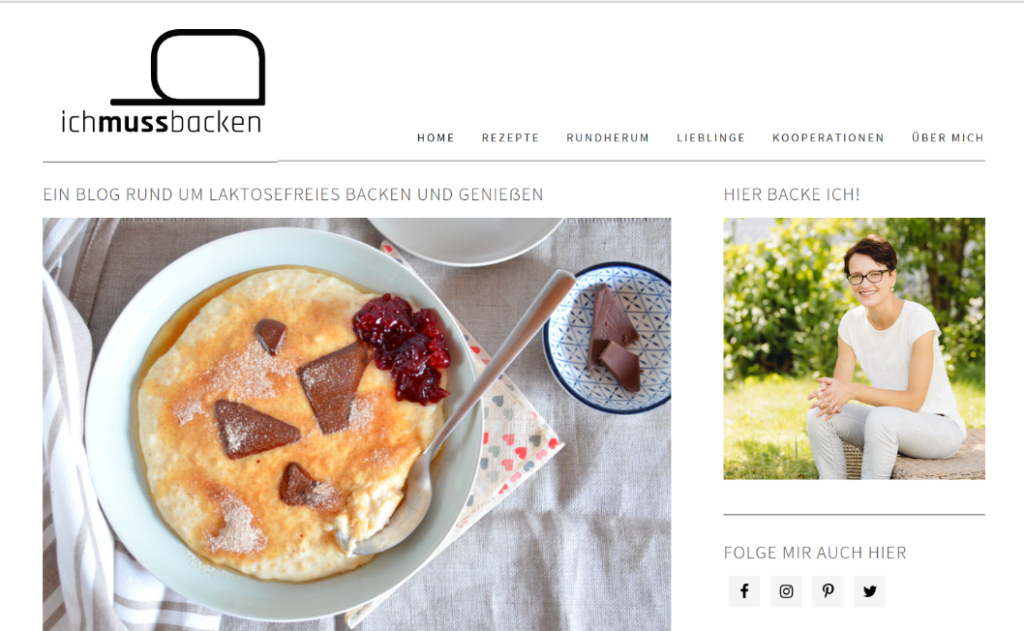 Blogbeitrag Reichweite erhöhen: Die alte Startseite des Blogs www.ichmussbacken.com im August 2018, vor der Design-Überarbeitung