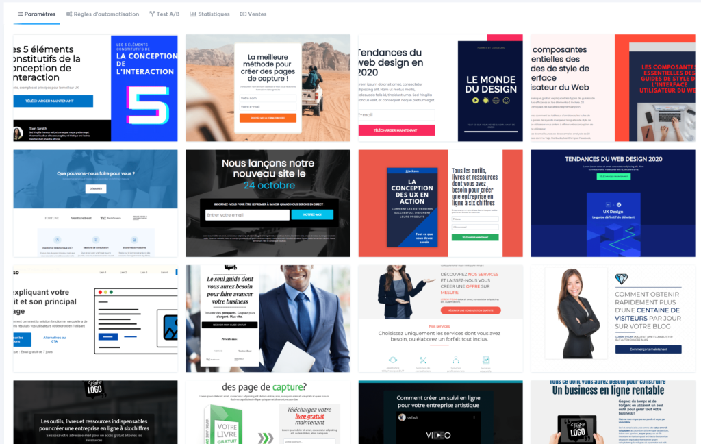 les templates sur avis sur Systeme.io