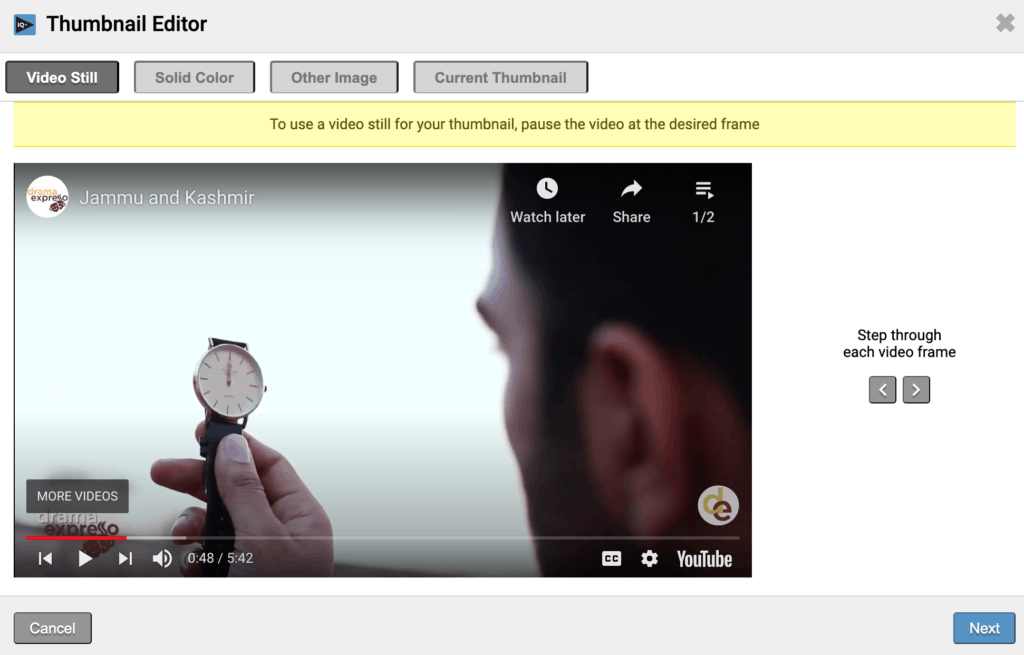 A thumbnail generator offered by vidIQ