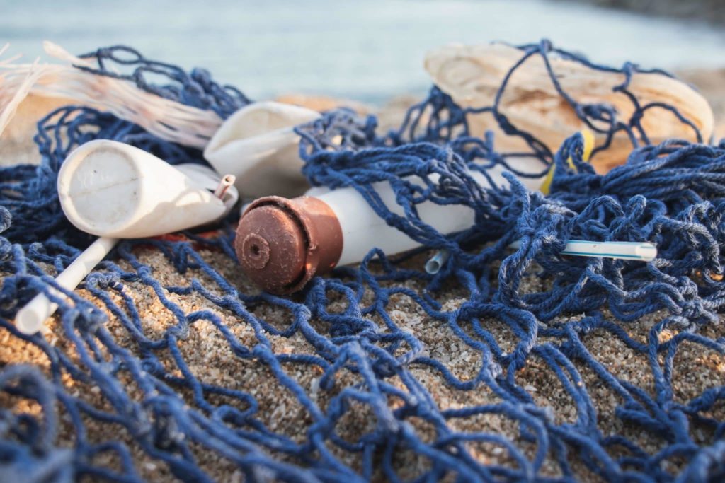 trash on the beach
