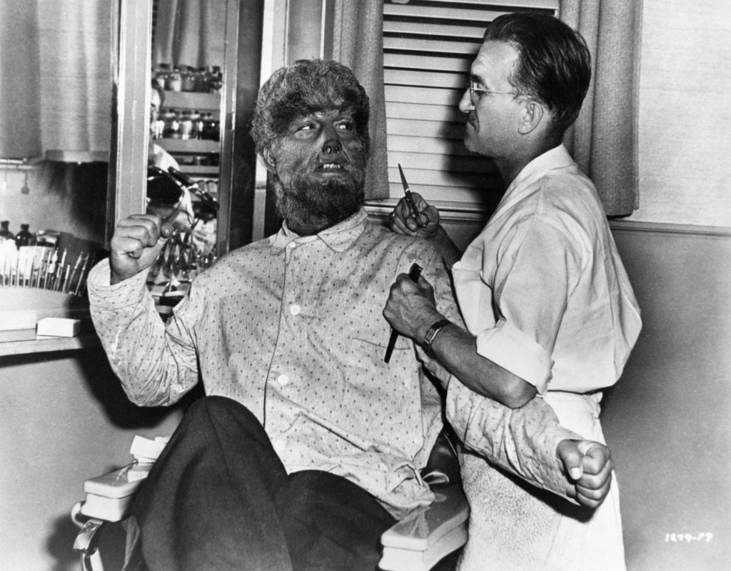 Pierce & Chaney on set of The Wolf Man (1941)