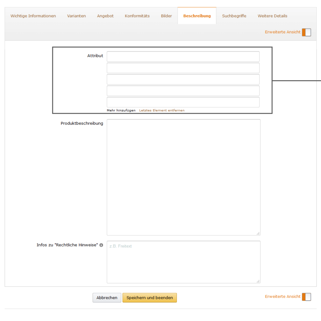 Amazon Seller Center Attribute
