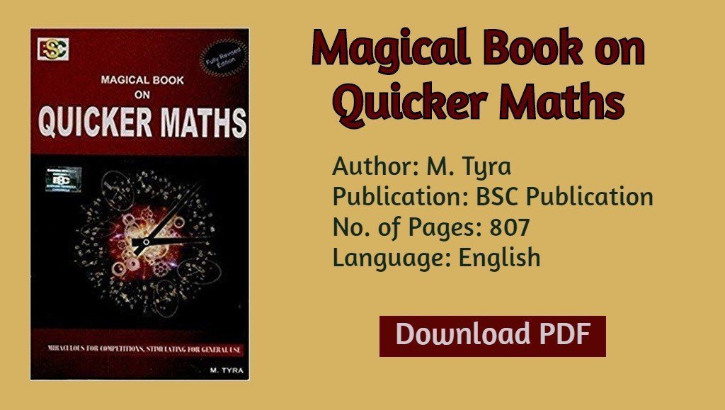 Magical Book On Quicker Maths Free Pdf Download