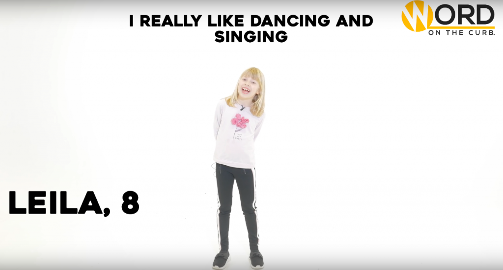Leila of B-Better kids, dances on Word on the curb