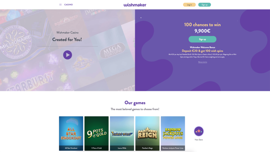 Wishmaker Review - Homepage - Screenshot