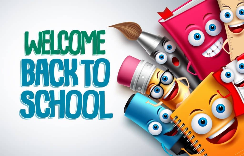 Sign that reads welcome back to school