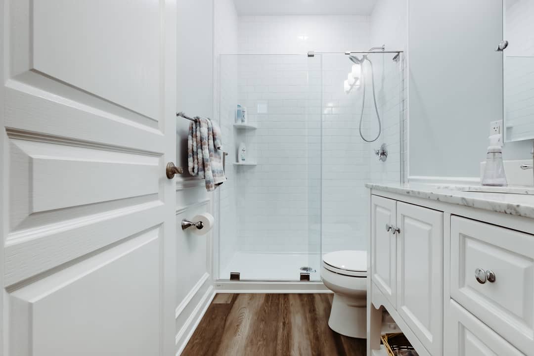 Installed bathroom in basement