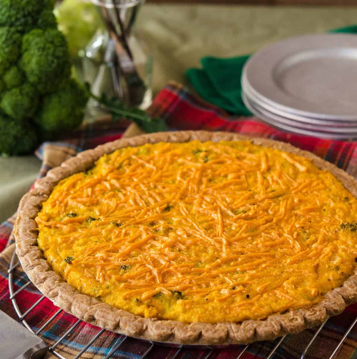 Broccoli Cheddar Quiche