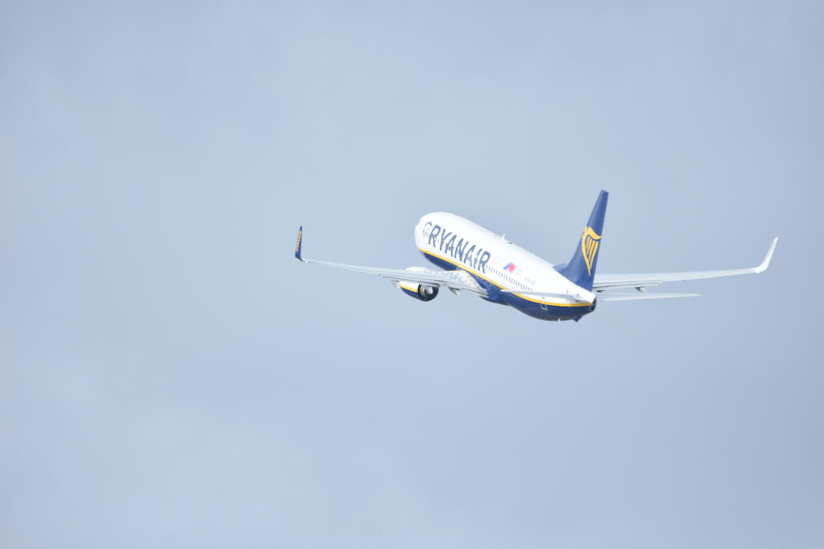 Ett Ryanair-flygplan på flightradar24.