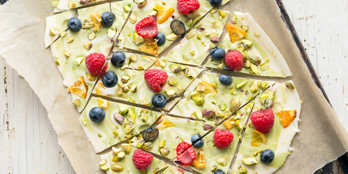 Spring Vegan White Chocolate Matcha Bark