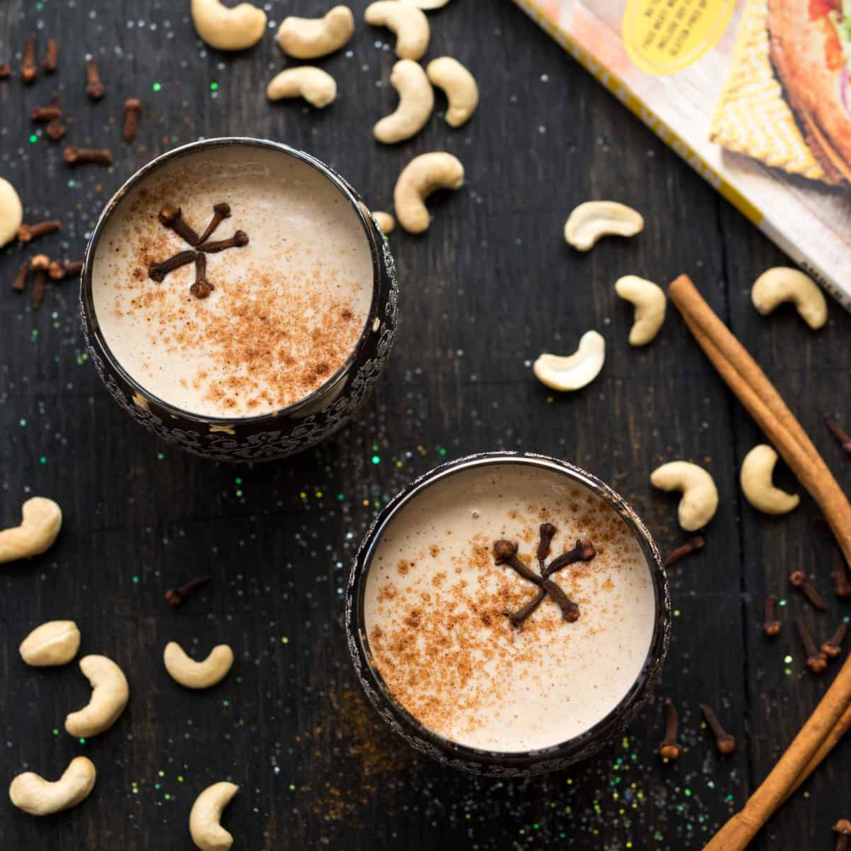 Creamy and delectable, it’s everyone’s favorite seasonal drink: Holiday Nog, gone vegan! Plus, a cookbook giveaway! #vegan #glutenfree #soyfree @FettleVegan @VeganYackAttack