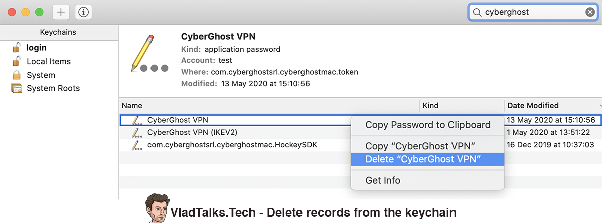 How to delete VPN on Mac. Completely uninstall a VPN app 15 How to delete records from the keychain