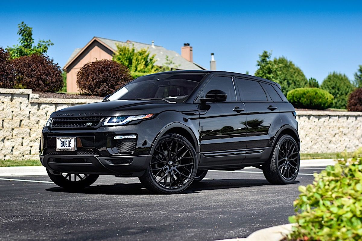 2022 Land Rover Range Rover Evoque Black Land Rover Evoque Black with Asanti ABL-21 Aftermarket Wheels | Wheel Front