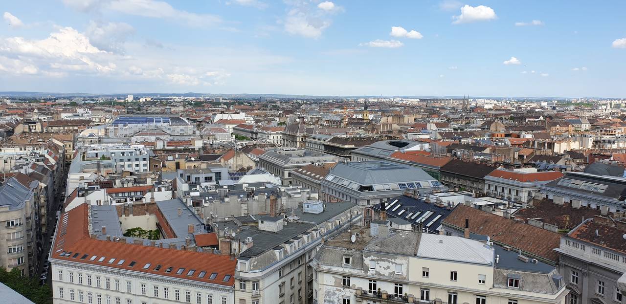 Widok na Budapeszt z kopuły bazyliki św. Stefana