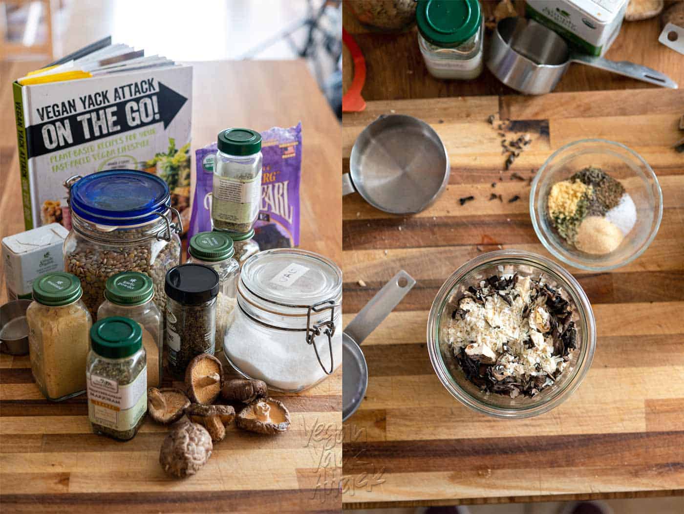 Ingredients for making dry soup mix