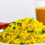 kanda poha with tea