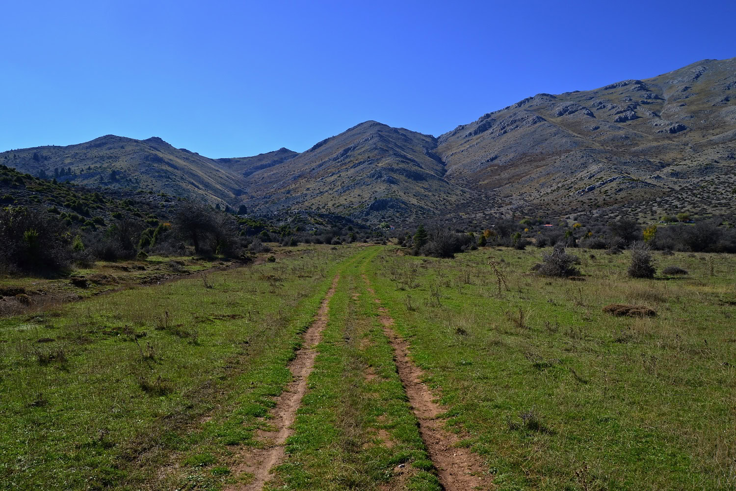 First unmarked section of the trail to Mount Kyllini