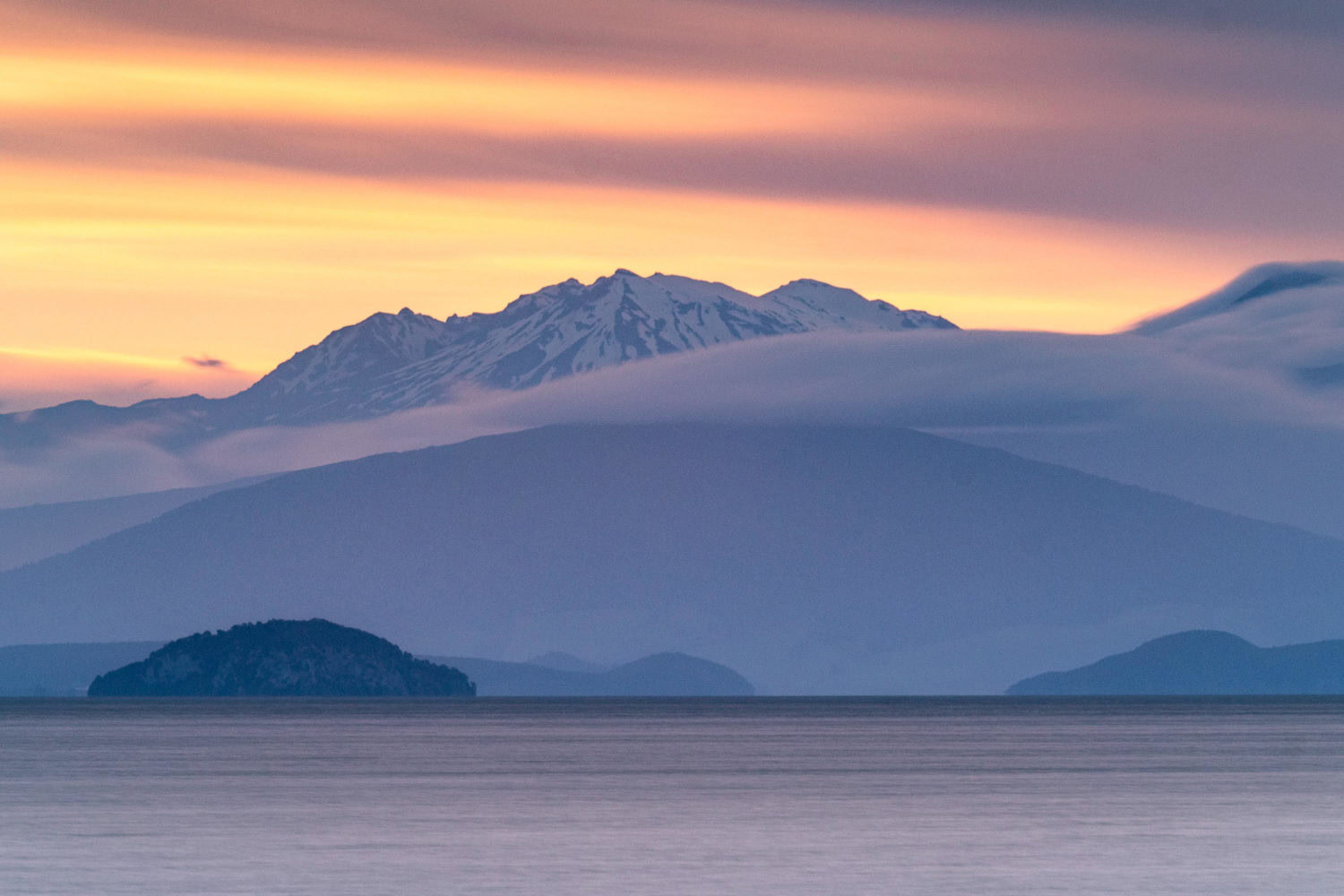 Mount Ruapehu im Abendlicht