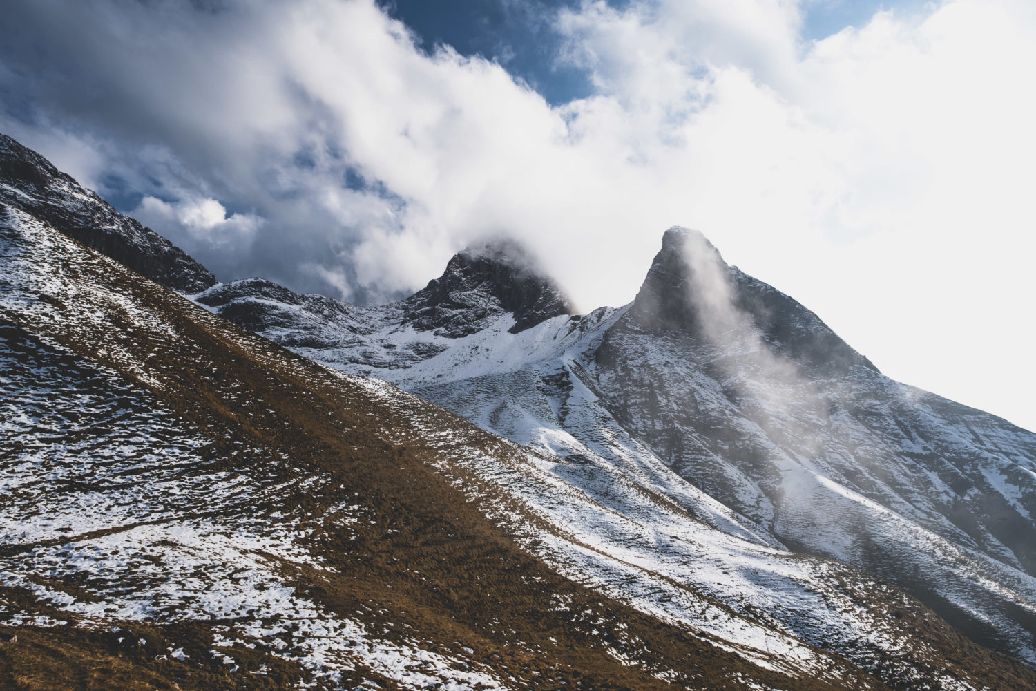 Berge in der Nähe der Rappenseehütte