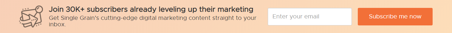 Check out how Single Grain uses this opt in bar to get newsletter subscribers