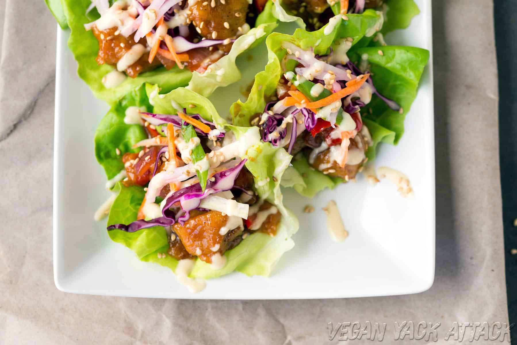 Sweet Sour Porkless Lettuce Cups Vegan Yack Attack