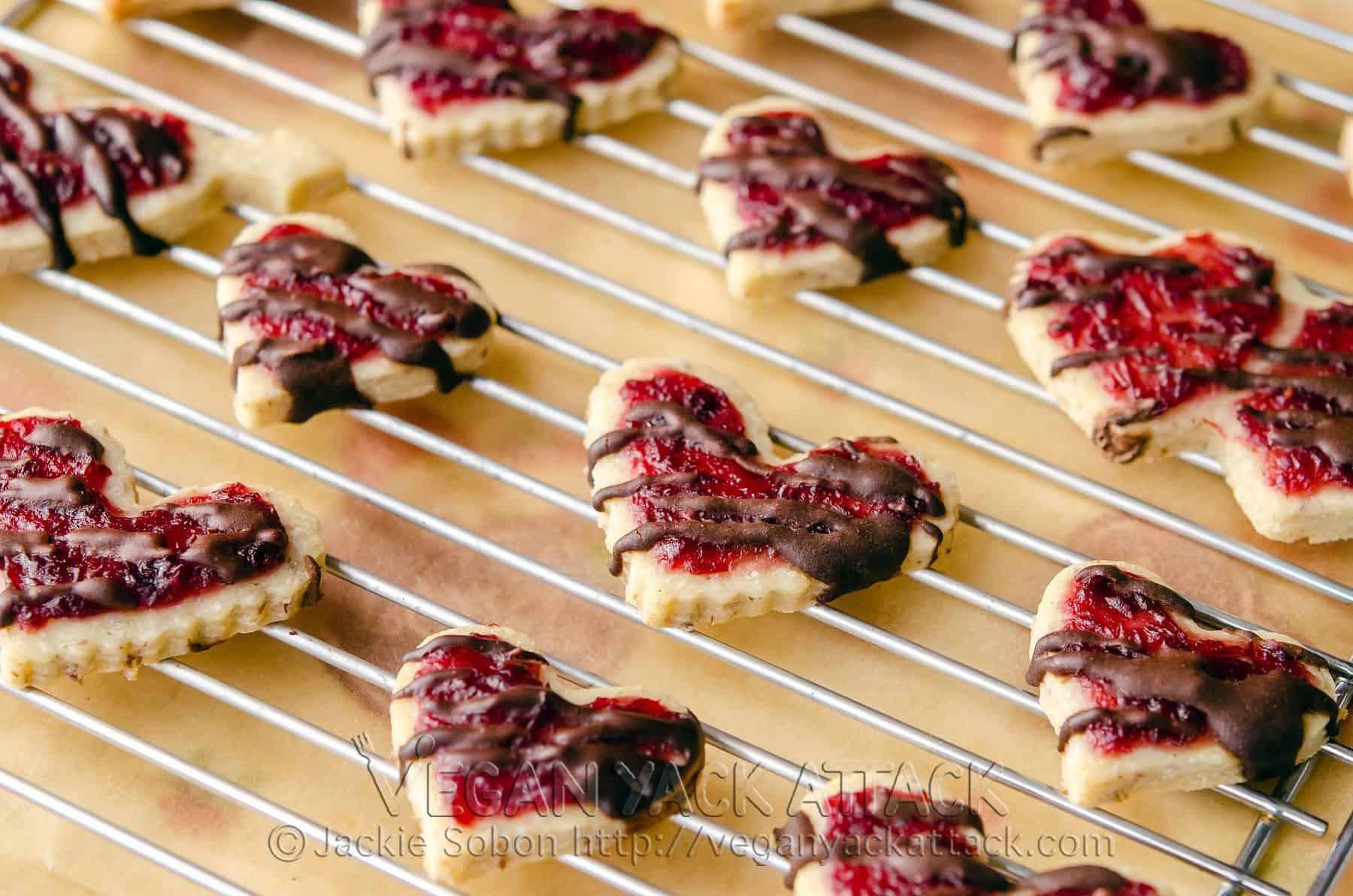 Cranberry Shortbread Cookies with Chocolate Drizzle