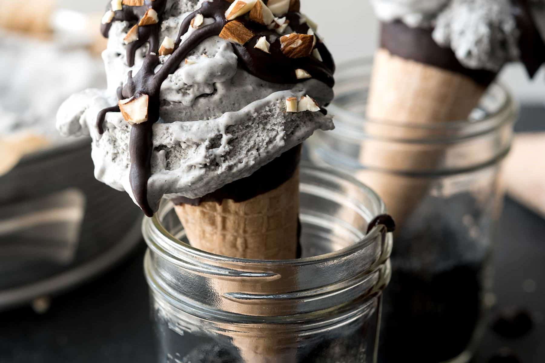 Black Sesame Coconut Ice Cream! Dairy-free, fluffy and oh-so-perfect for cooling off this summer. #vegan #glutenfree #soyfree #veganyackattack