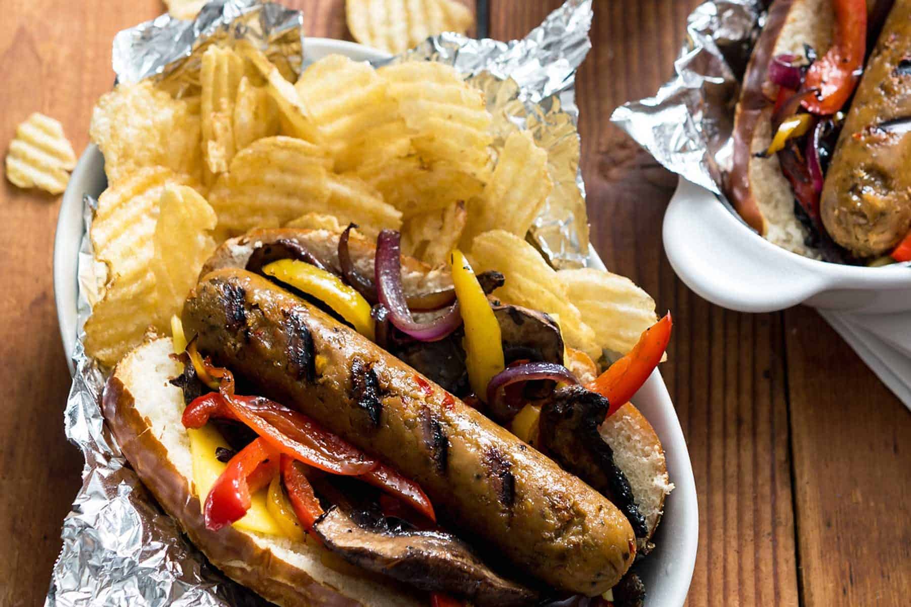 Summer might be over, but it doesn't mean that you can't keep grillin'! Tailgating season has just begun and these Grilled Plant-Based Beer Sausages are the perfect thing for it.