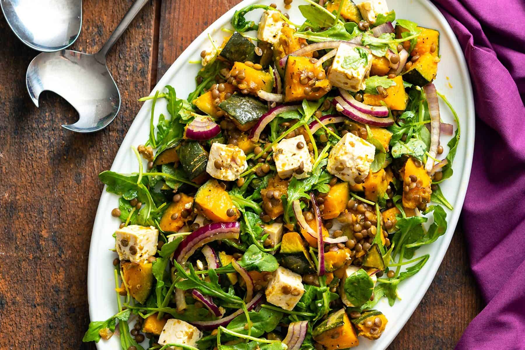 Kabocha Squash Feta Salad Vegan Yack Attack