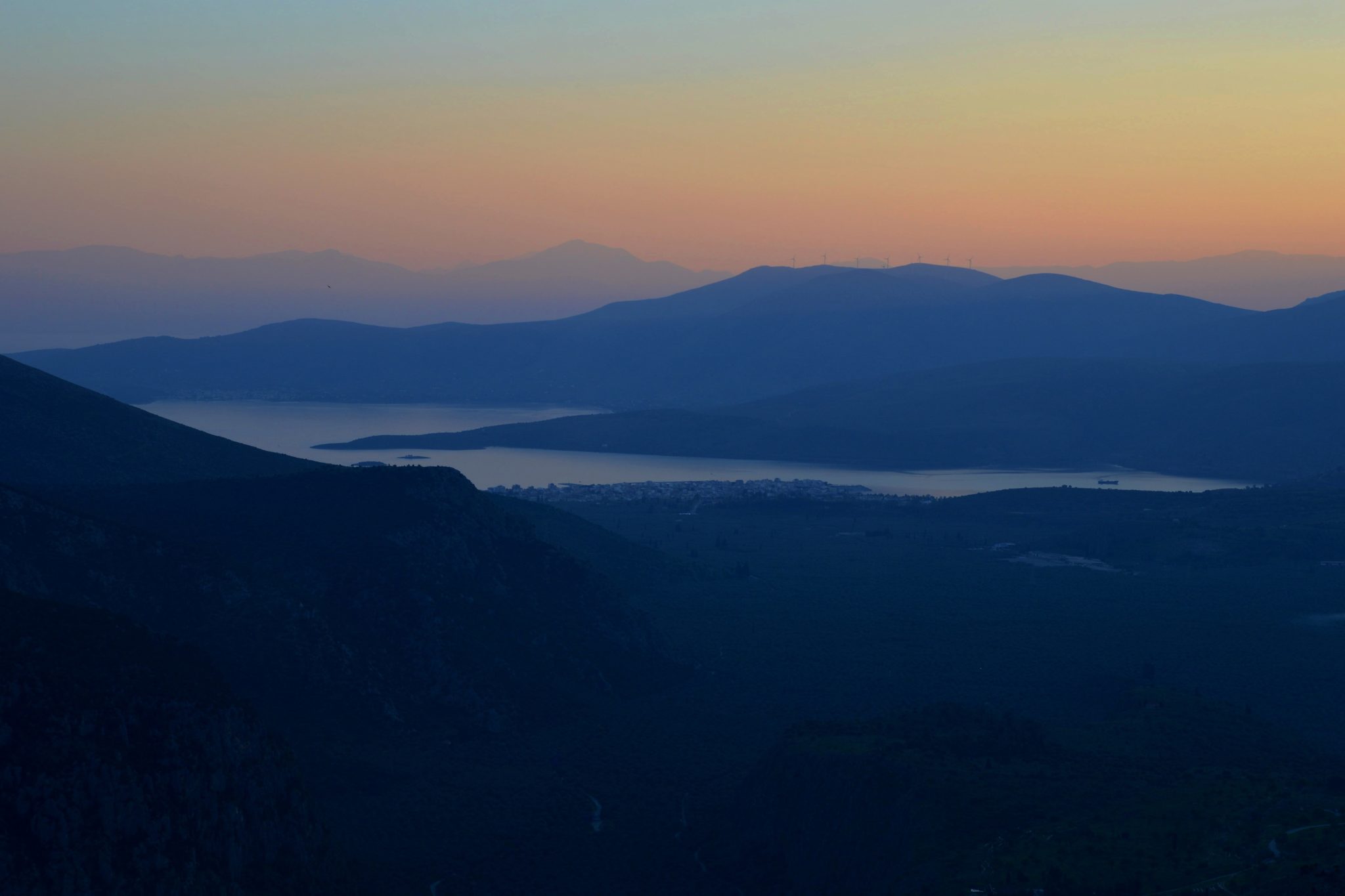 Evening in Delphi, Greece