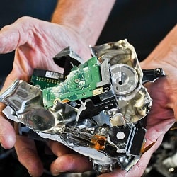 shredded hard drive material