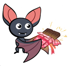 What is a VPN server? An original explanation written in Transylvania 5 TomBat giving PonyBat a piece of chocolate made by GrandMaBat.