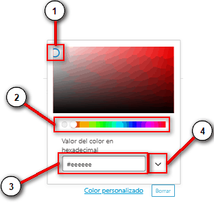 Muestra el mezclador de color de Gutenberg
