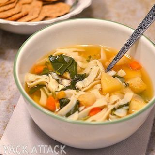 Oven Roasted Vegetable & Noodle Soup