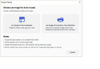 Canvas Workspace Trace Image select file graphic