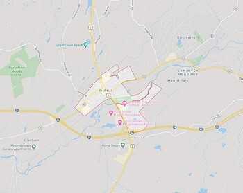 Fishkill-NY-service-area-on-the-map