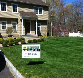 landwork contractors yard sign