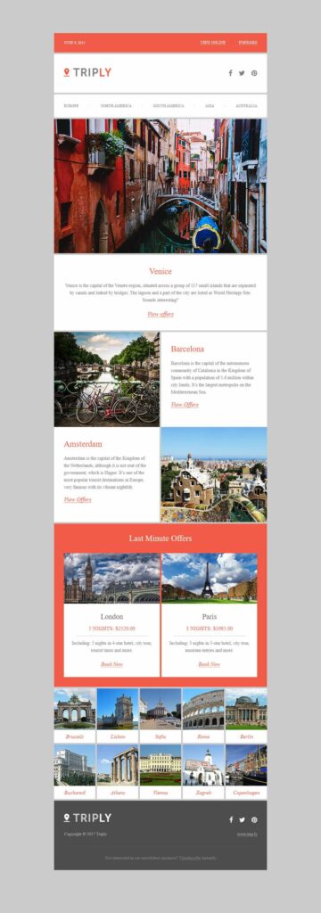 TRIPLY blog typpe feel travel email design