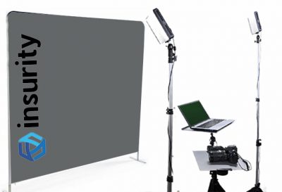 Orlando head shot photo booth with custom background.
