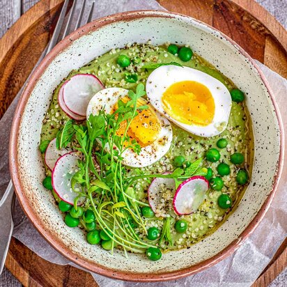Minty Peas with Hemp by @peachypalate