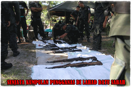 senjata-kumpulan-pengganas-lahad-datu-sabah PENCEROBOHAN LAHAD DATU