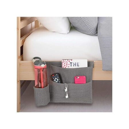 gray bedside organization caddy bedroom organization ideas