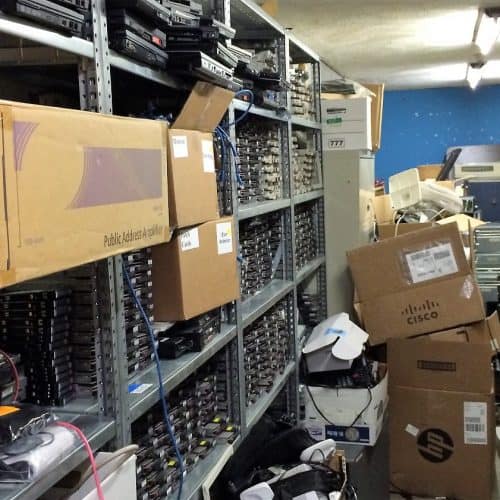 Computer Recycling Storage Room