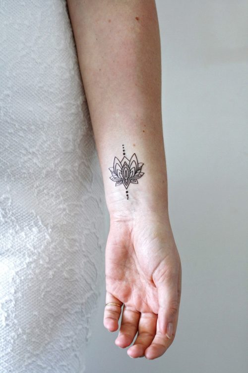 Black And White Cactus Temporary Tattoo