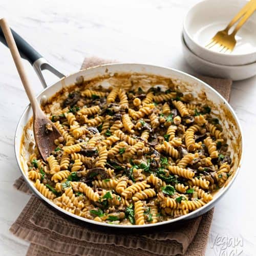 One-Pot Lentil Mushroom Pasta
